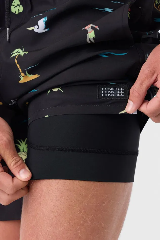 HERMOSA ELASTIC WAIST LINED 17034 SWIM TRUNKS Black 4 Men O039NEILL Type