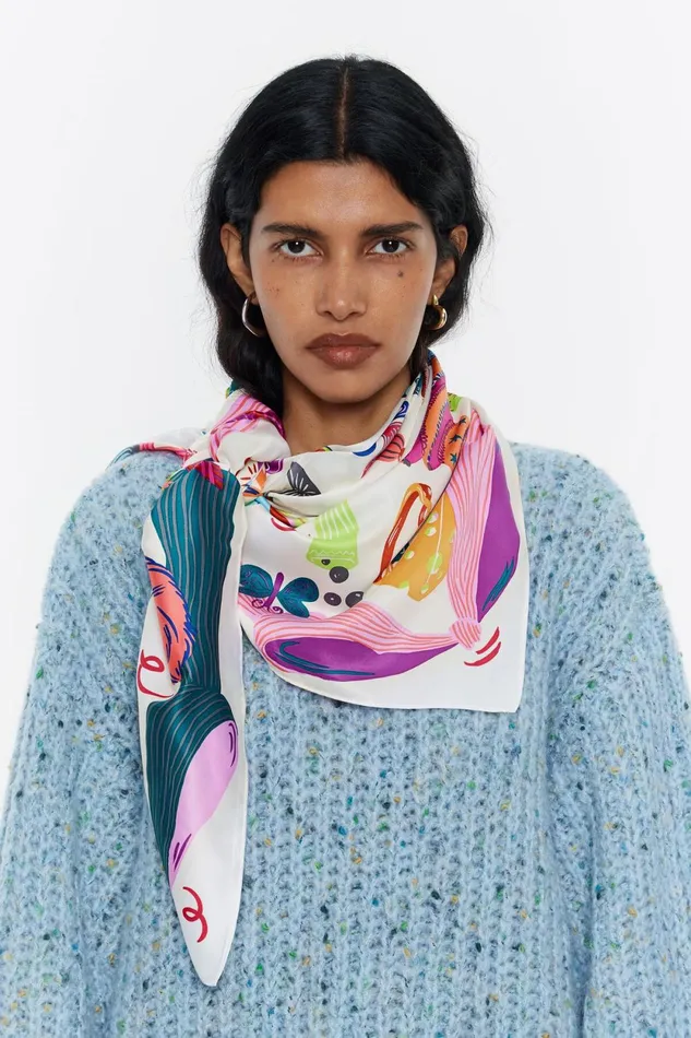 Ivory Cake Scarf Ivory Women Bimba Y Lola Scarves Ivory Cake Scarf Ivory Women Bimba Y Lola Scarves
