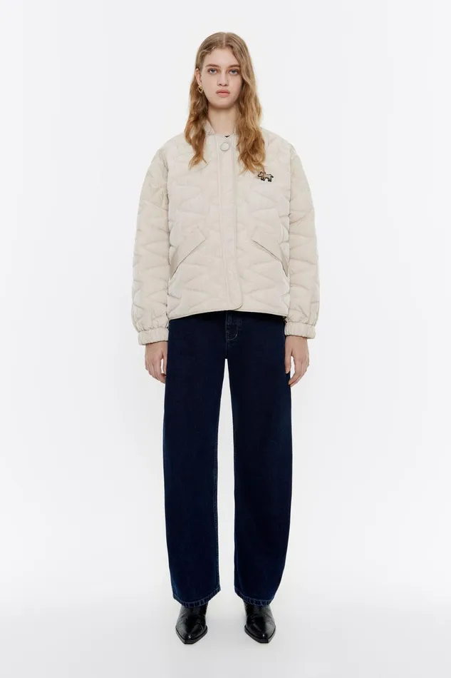Ivory Padded Jacket Ivory Women Bimba Y Lola Coats And Trench Coats