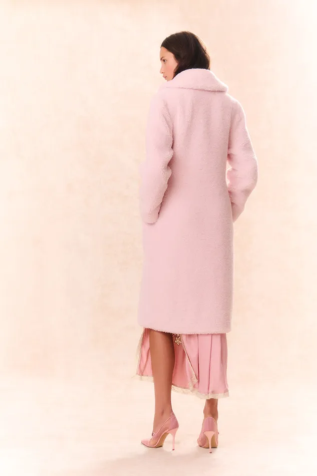 Jackets and Coats WomenKids LoveShackFancy Baileene Faux Shearling Coat Pale Pink