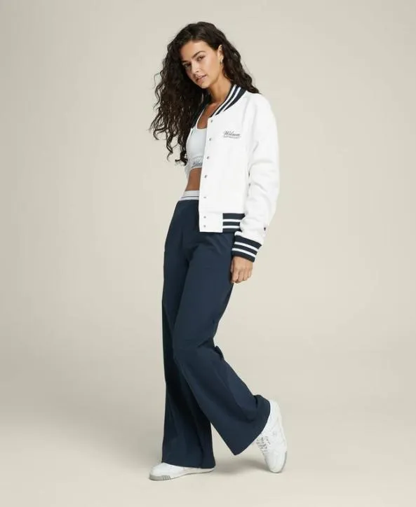 Jackets and Vests Women Wilson Hudson Cropped Varsity Bomber Snow White