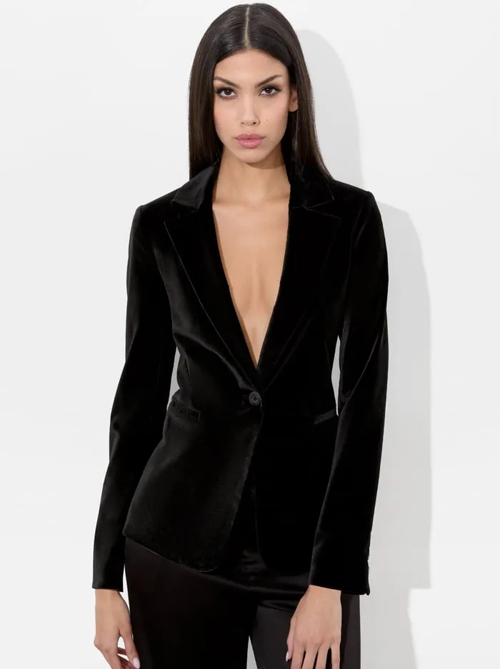 Jackets Coats Women Alice Olivia Macey Velvet Blazer Black