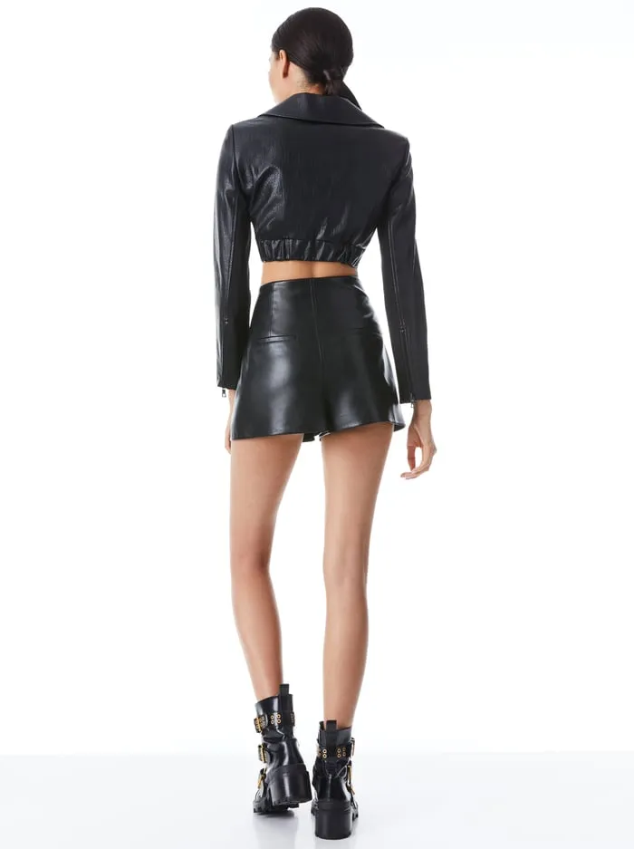 Jackets Coats Women Alice Olivia Yardley Vegan Jacket Black
