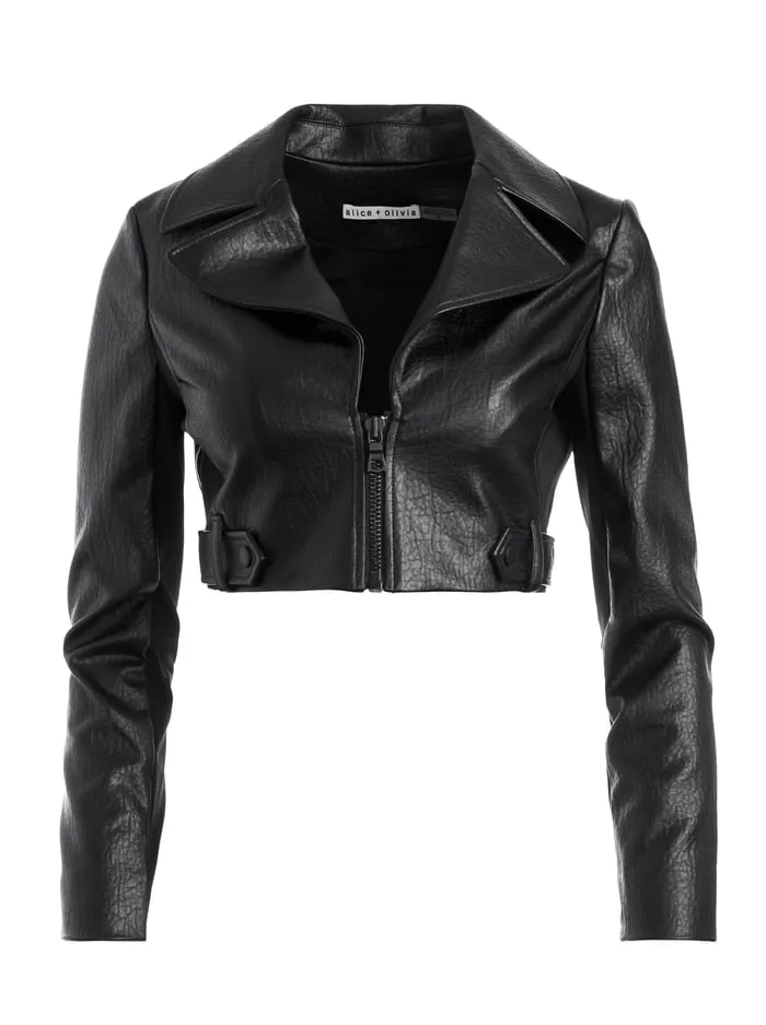 Jackets Coats Women Alice Olivia Yardley Vegan Jacket Black