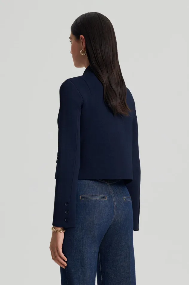 Jackets Women Scanlan Theodore CREPE KNIT BUTTON JACKET Navy Jackets Women Scanlan Theodore CREPE KNIT BUTTON JACKET Navy