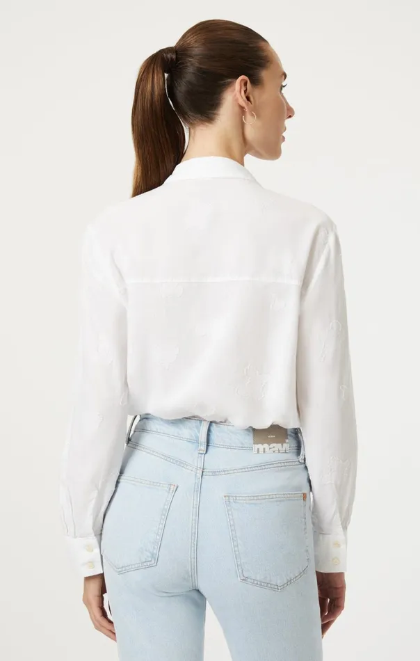 Jacquard ButtonUp Shirt In Antique White Women Mavi Jeans Shirts Jacquard ButtonUp Shirt In Antique White Women Mavi Jeans Shirts