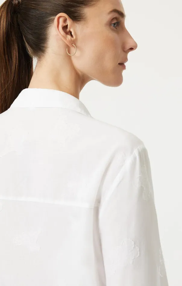 Jacquard ButtonUp Shirt In Antique White Women Mavi Jeans Shirts Jacquard ButtonUp Shirt In Antique White Women Mavi Jeans Shirts