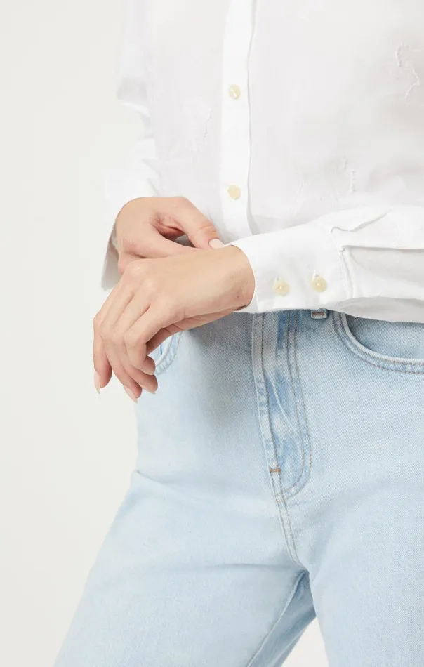 Jacquard ButtonUp Shirt In Antique White Women Mavi Jeans Shirts Jacquard ButtonUp Shirt In Antique White Women Mavi Jeans Shirts