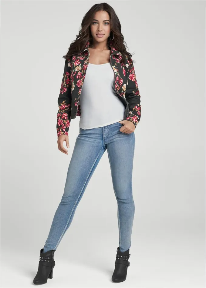 JEAN JACKET Red Multi Women VENUS Denim