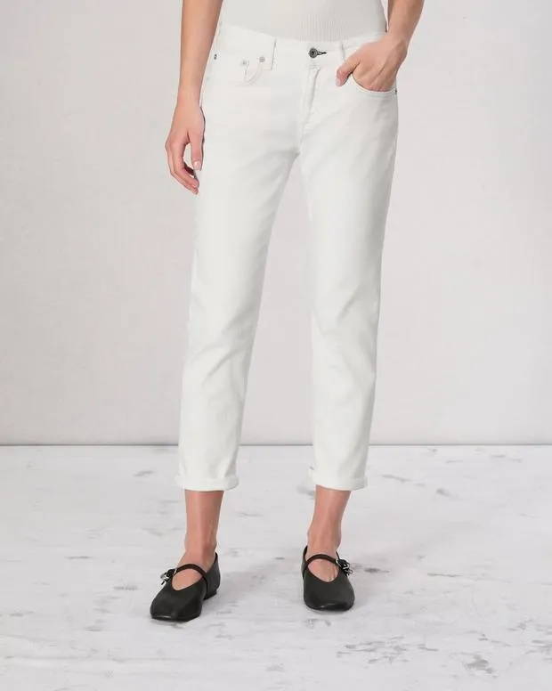 Jeans Women Rag and Bone Dre Slim Boyfriend Jean Vintage Stretch Denim Optic White