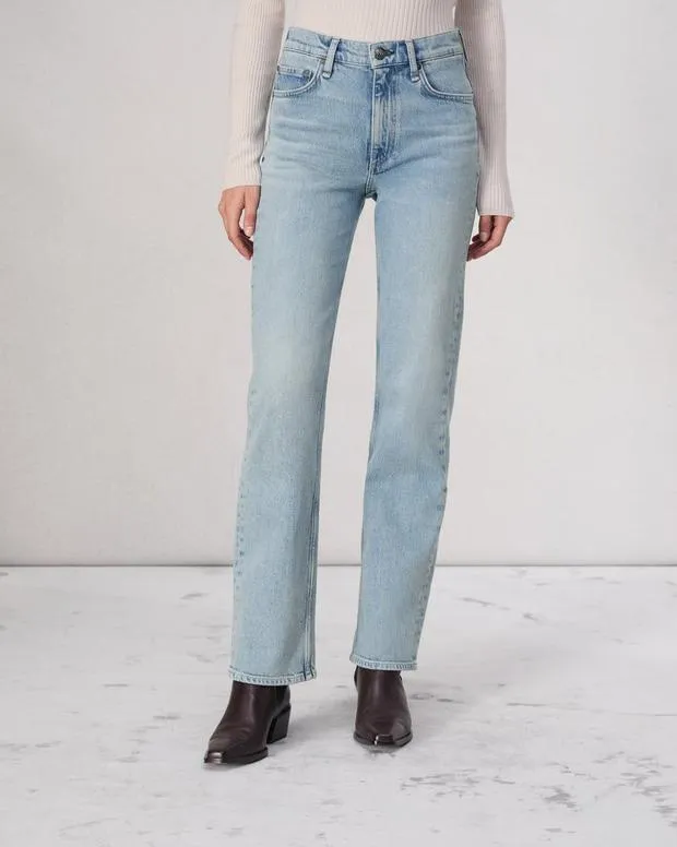 Jeans Women Rag and Bone Harlow Full Length Straight Jean Vintage Stretch Denim Bloomfield