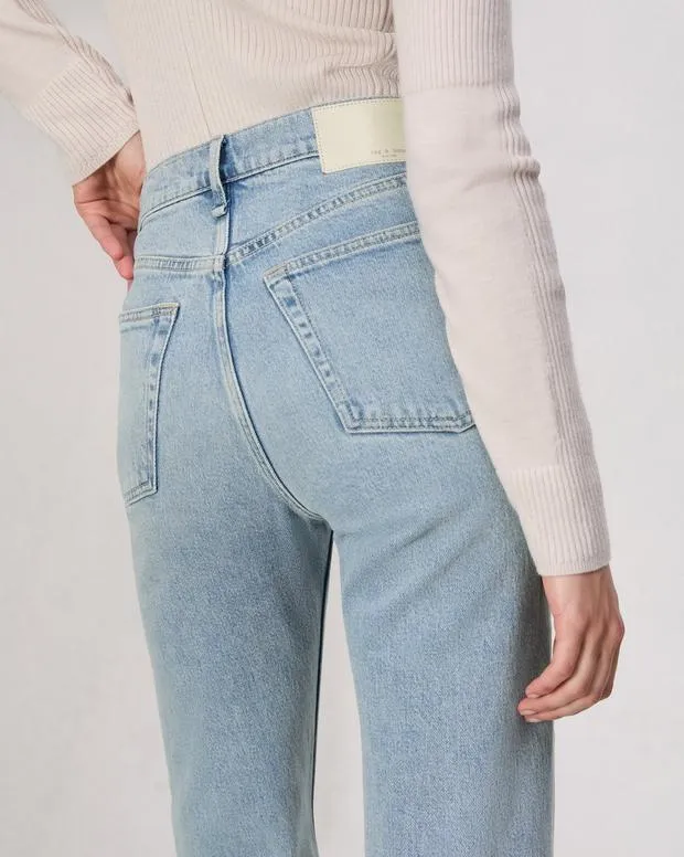 Jeans Women Rag and Bone Harlow Full Length Straight Jean Vintage Stretch Denim Bloomfield