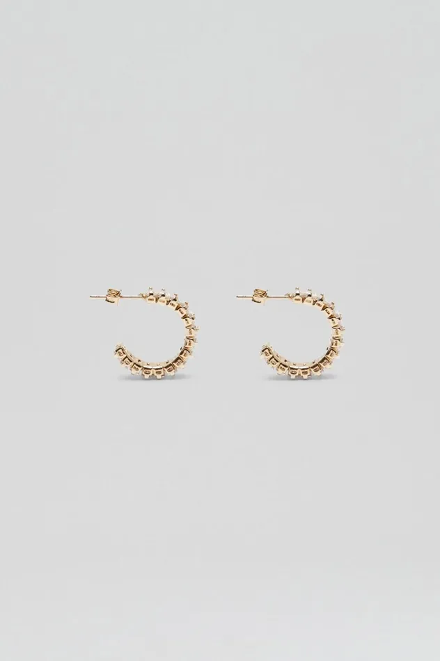 Jewelry Women Scanlan Theodore BAGUETTE HOOP EARRINGS Lightgoldcrystal Jewelry Women Scanlan Theodore BAGUETTE HOOP EARRINGS Lightgoldcrystal