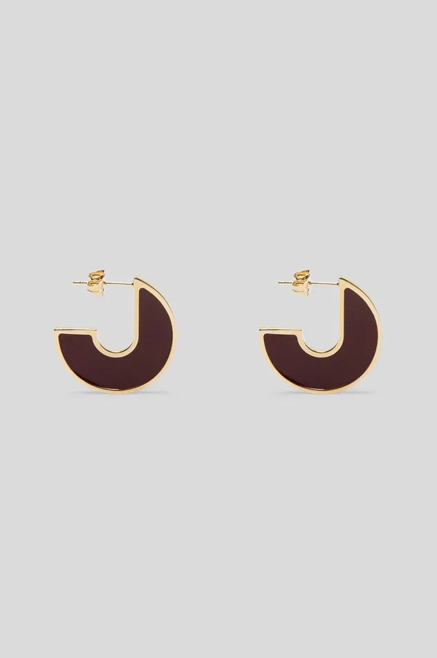Jewelry Women Scanlan Theodore ENAMEL FLAT HOOP EARRINGS Burgundy Jewelry Women Scanlan Theodore ENAMEL FLAT HOOP EARRINGS Burgundy