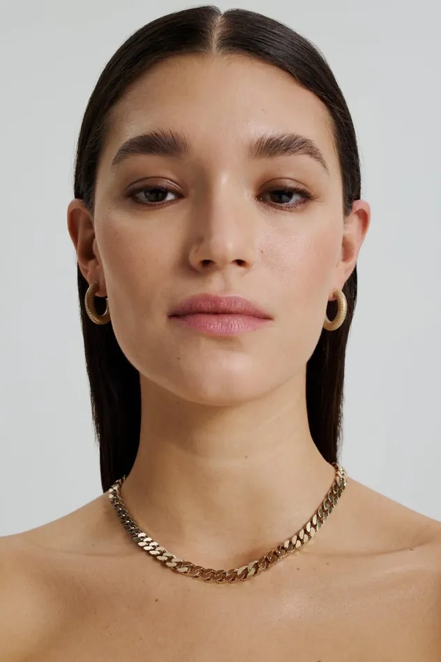 Jewelry Women Scanlan Theodore FLAT CHAIN CHOKER Lightgold