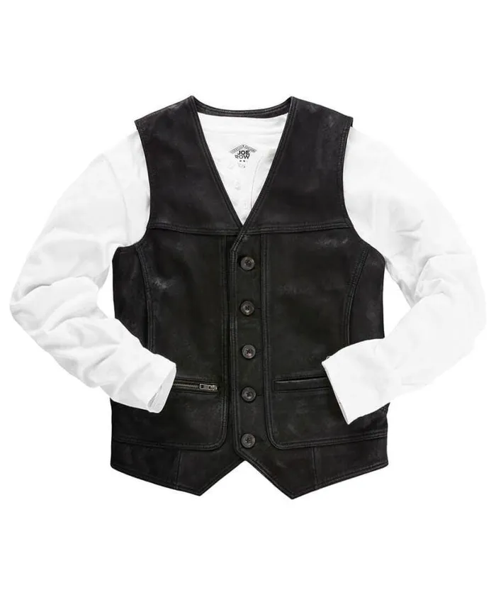 Joe Browns Coats and Jackets Men Black Leather Waistcoat Black Joe Browns Coats and Jackets Men Black Leather Waistcoat Black