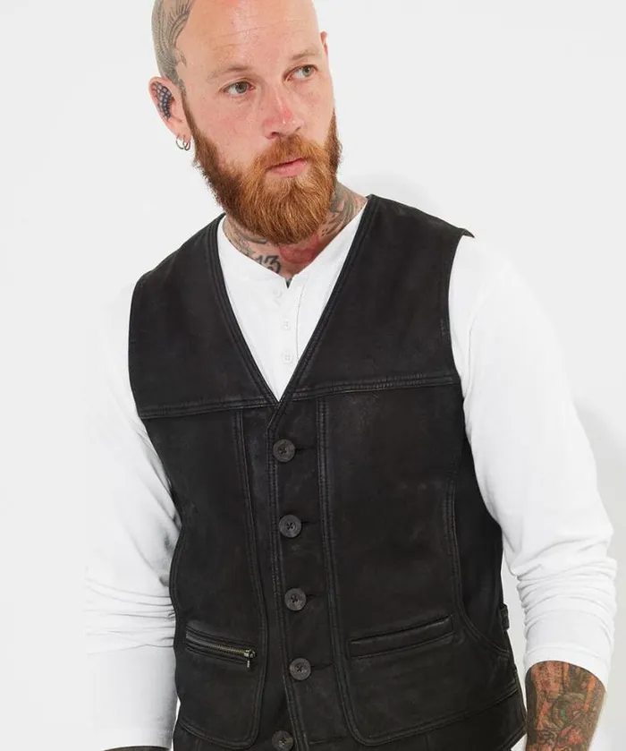 Joe Browns Coats and Jackets Men Black Leather Waistcoat Black Joe Browns Coats and Jackets Men Black Leather Waistcoat Black
