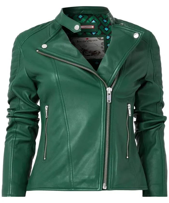 Joe Browns Coats and Jackets Women All In The Details Leather Jacket Green Joe Browns Coats and Jackets Women All In The Details Leather Jacket Green