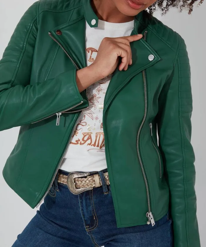 Joe Browns Coats and Jackets Women All In The Details Leather Jacket Green Joe Browns Coats and Jackets Women All In The Details Leather Jacket Green