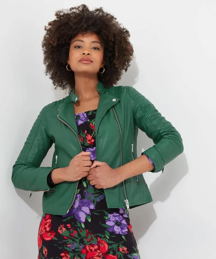 Joe Browns Coats and Jackets Women All In The Details Leather Jacket Green Joe Browns Coats and Jackets Women All In The Details Leather Jacket Green