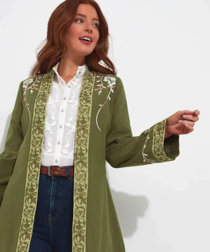 Joe Browns Coats and Jackets Women Summer Daze Boutique Kimono Khaki Joe Browns Coats and Jackets Women Summer Daze Boutique Kimono Khaki