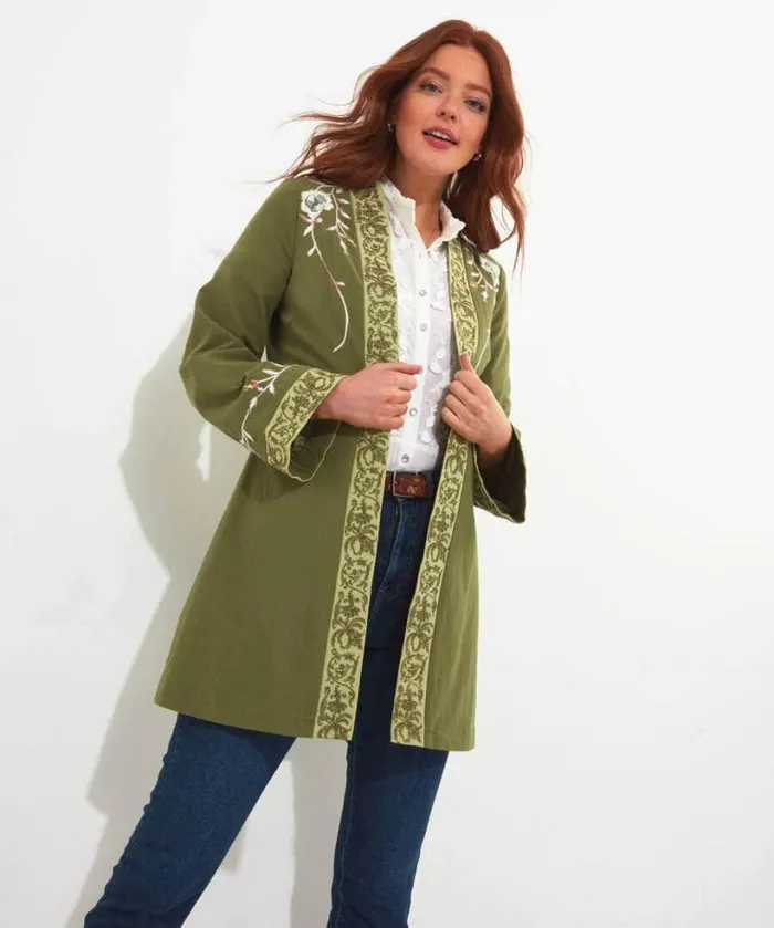Joe Browns Coats and Jackets Women Summer Daze Boutique Kimono Khaki Joe Browns Coats and Jackets Women Summer Daze Boutique Kimono Khaki