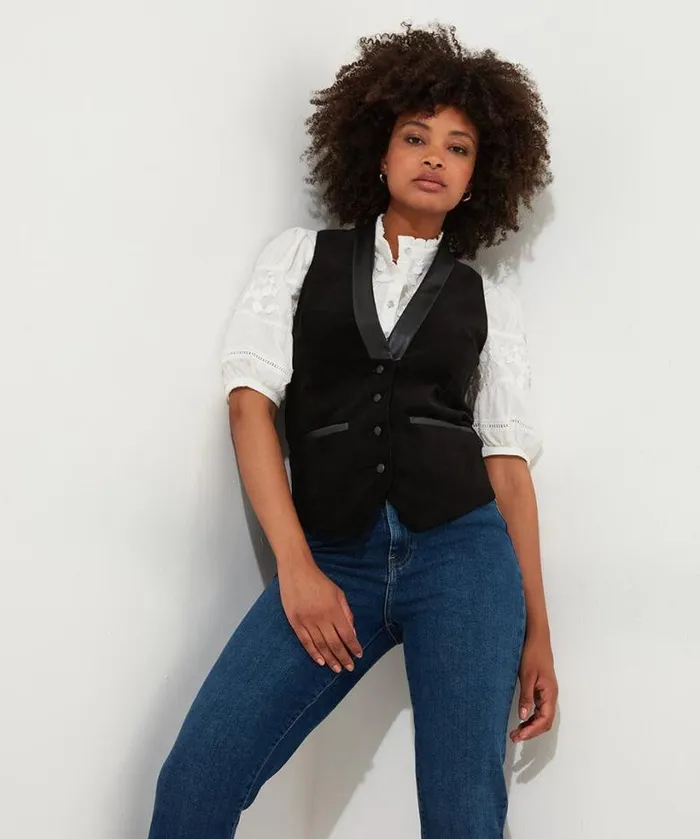 Joe Browns Coats and Jackets Women Ultimate Black Velvet Waistcoat Black