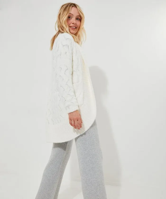 Joe Browns Knitwear and Cardigans Women Sloe Joes Soft Slouchy Cardigan White Joe Browns Knitwear and Cardigans Women Sloe Joes Soft Slouchy Cardigan White