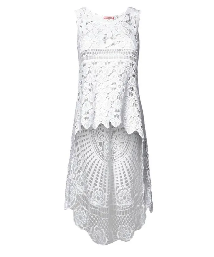 Joe Browns Knitwear and Cardigans Women Summer Vibes High Low Crochet Top White Joe Browns Knitwear and Cardigans Women Summer Vibes High Low Crochet Top White