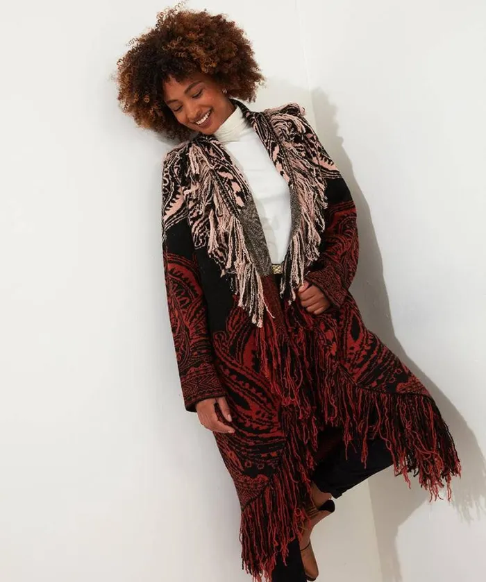 Joe Browns Knitwear and Cardigans Women Winter Nights Fringed Cardigan Black