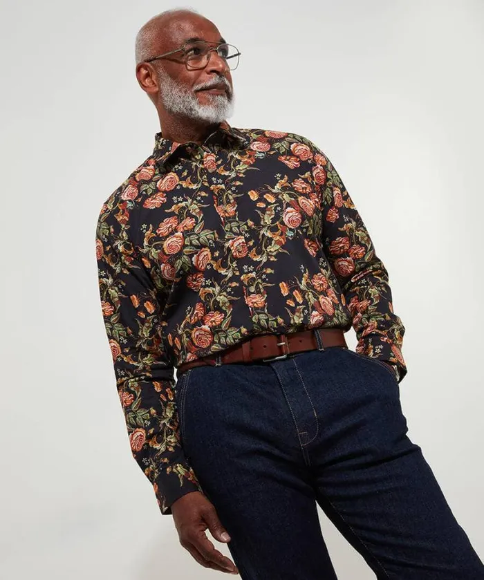 Joe Browns Shirts Men Tapestry Floral Shirt Black