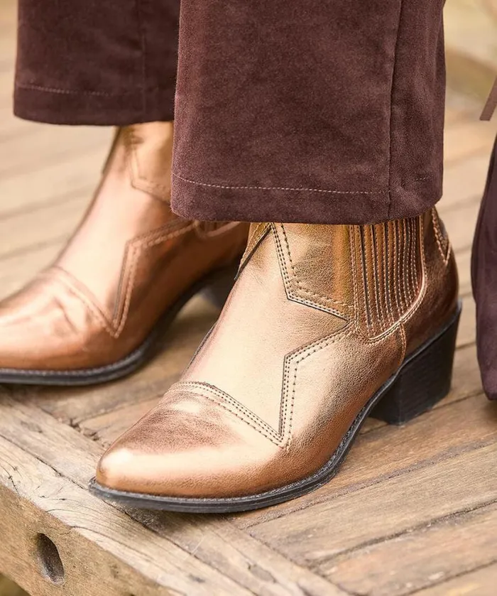 Joe Browns Shoes Sandals and Boots Women Star Gazer Western Boots Bronze Joe Browns Shoes Sandals and Boots Women Star Gazer Western Boots Bronze