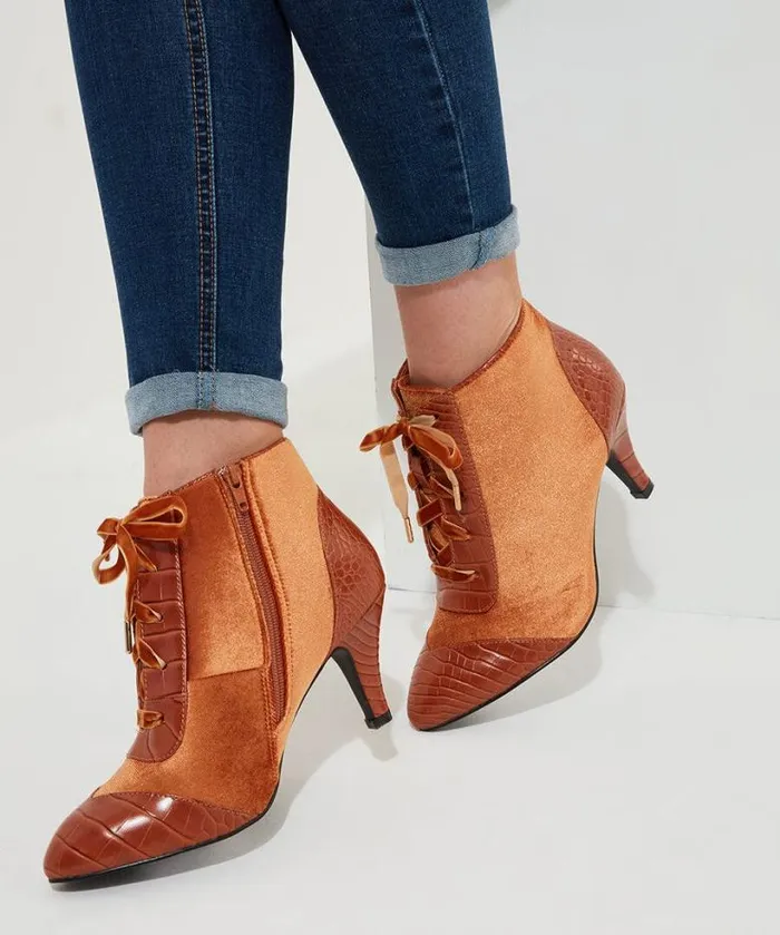 Joe Browns Shoes Sandals and Boots Women Sweet Song Velvet Bootees Caramel Joe Browns Shoes Sandals and Boots Women Sweet Song Velvet Bootees Caramel