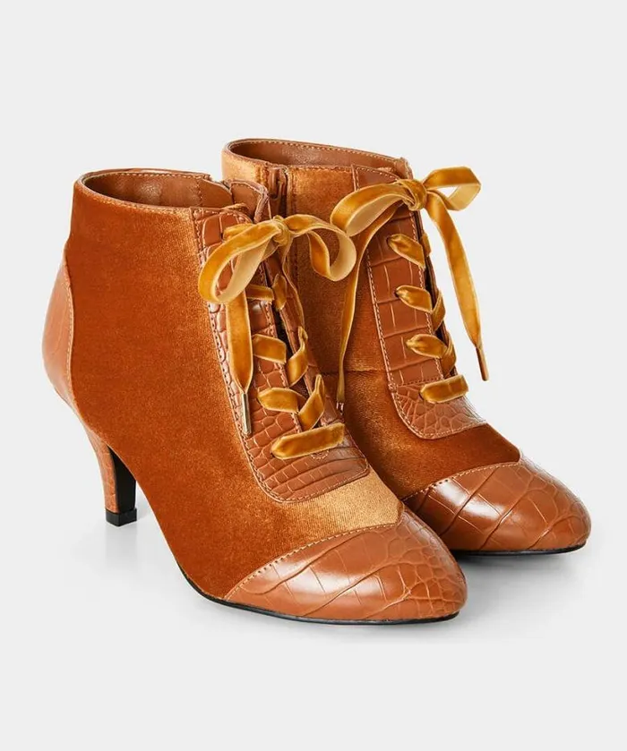 Joe Browns Shoes Sandals and Boots Women Sweet Song Velvet Bootees Caramel Joe Browns Shoes Sandals and Boots Women Sweet Song Velvet Bootees Caramel