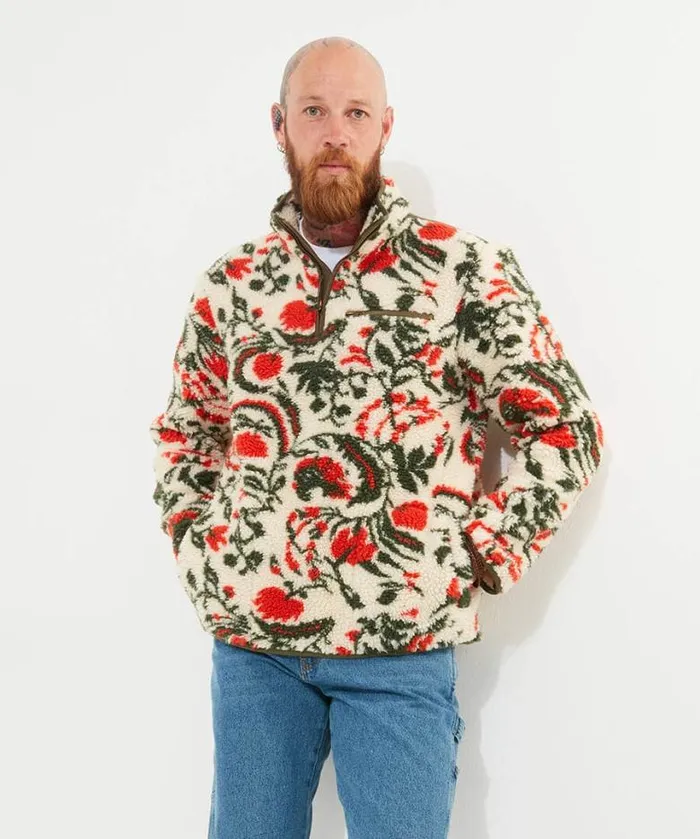 Joe Browns TShirts and Tops Men Fabulous Floral Fleece Cream