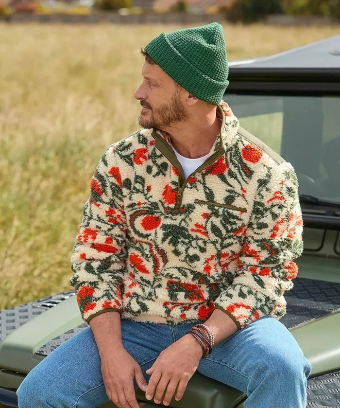 Joe Browns TShirts and Tops Men Fabulous Floral Fleece Cream Joe Browns TShirts and Tops Men Fabulous Floral Fleece Cream