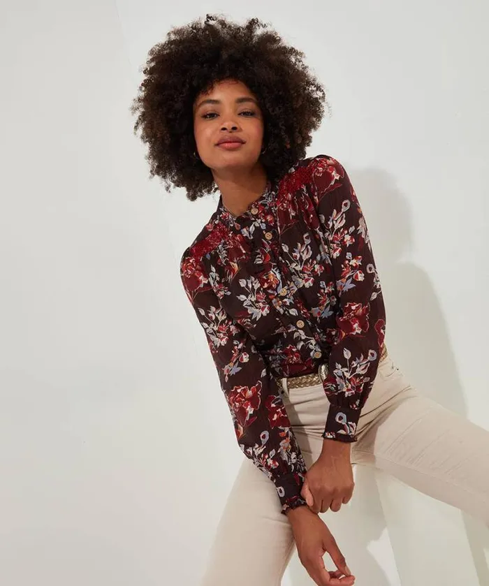Joe Browns Tops Tunics and Blouses Women Prettiest Floral Blouse And Cami Aubergine Joe Browns Tops Tunics and Blouses Women Prettiest Floral Blouse And Cami Aubergine