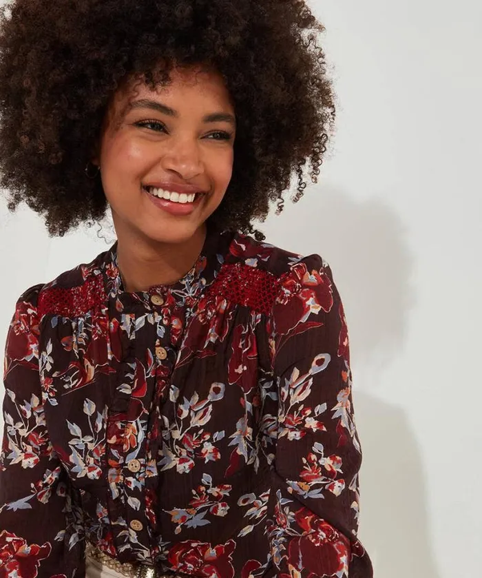 Joe Browns Tops Tunics and Blouses Women Prettiest Floral Blouse And Cami Aubergine Joe Browns Tops Tunics and Blouses Women Prettiest Floral Blouse And Cami Aubergine