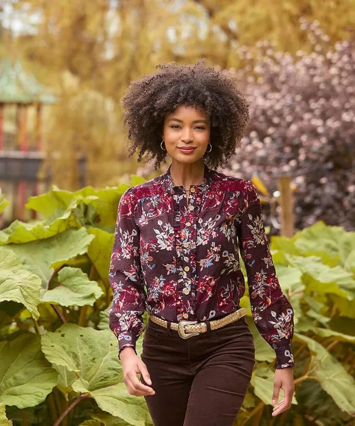Joe Browns Tops Tunics and Blouses Women Prettiest Floral Blouse And Cami Aubergine Joe Browns Tops Tunics and Blouses Women Prettiest Floral Blouse And Cami Aubergine
