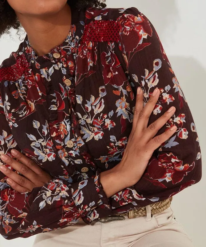 Joe Browns Tops Tunics and Blouses Women Prettiest Floral Blouse And Cami Aubergine Joe Browns Tops Tunics and Blouses Women Prettiest Floral Blouse And Cami Aubergine