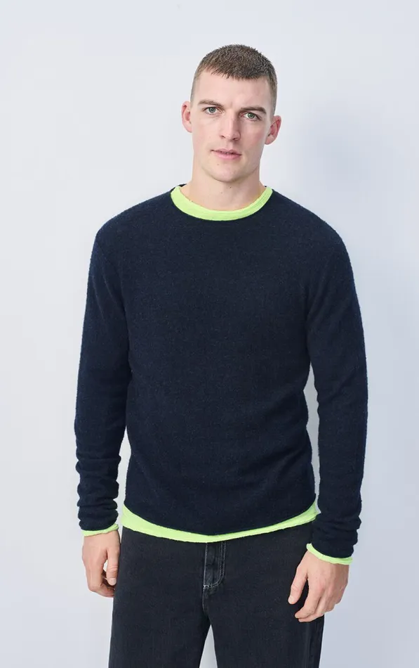 Jumper Ducksbay Navy Melange Black Men American Vintage Jumpers and Cardigans