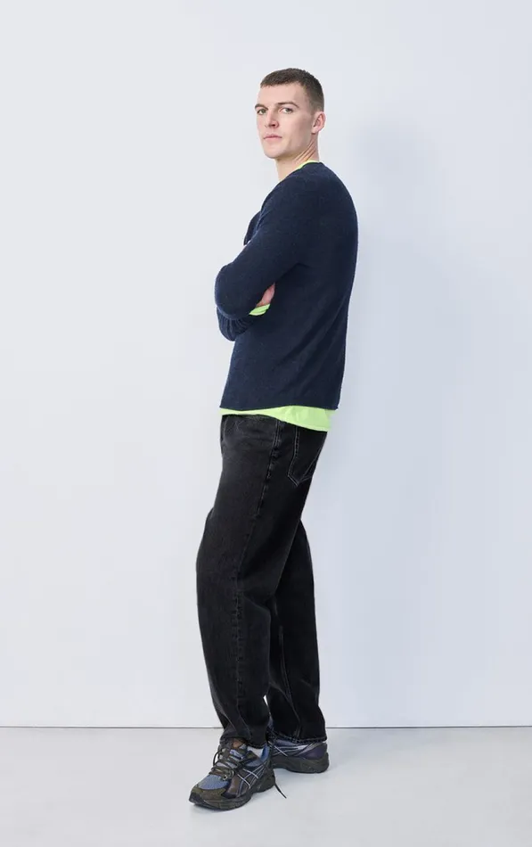 Jumper Ducksbay Navy Melange Black Men American Vintage Jumpers and Cardigans