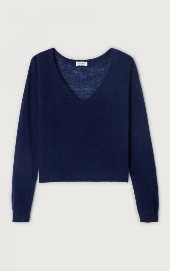 Jumper Dumy Melange Navy Women American Vintage Jumpers and Cardigans