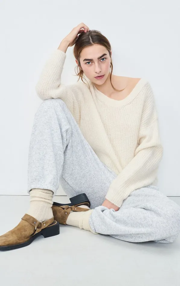Jumper East Melange Pearl Women American Vintage Jumpers and Cardigans Jumper East Melange Pearl Women American Vintage Jumpers and Cardigans