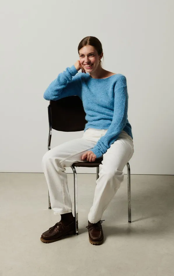 Jumper East Melange Sky Women American Vintage Jumpers and Cardigans Jumper East Melange Sky Women American Vintage Jumpers and Cardigans