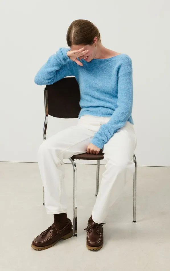 Jumper East Melange Sky Women American Vintage Jumpers and Cardigans Jumper East Melange Sky Women American Vintage Jumpers and Cardigans