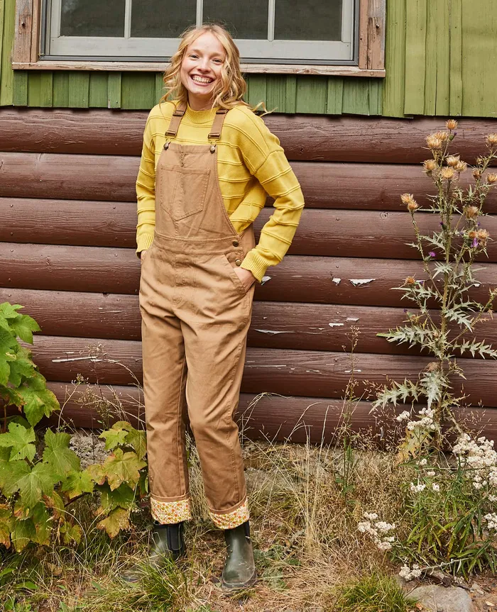 Jumpsuits and Overalls Women8217s Bramble Flannel Lined Overall Tabac II ToadandCo