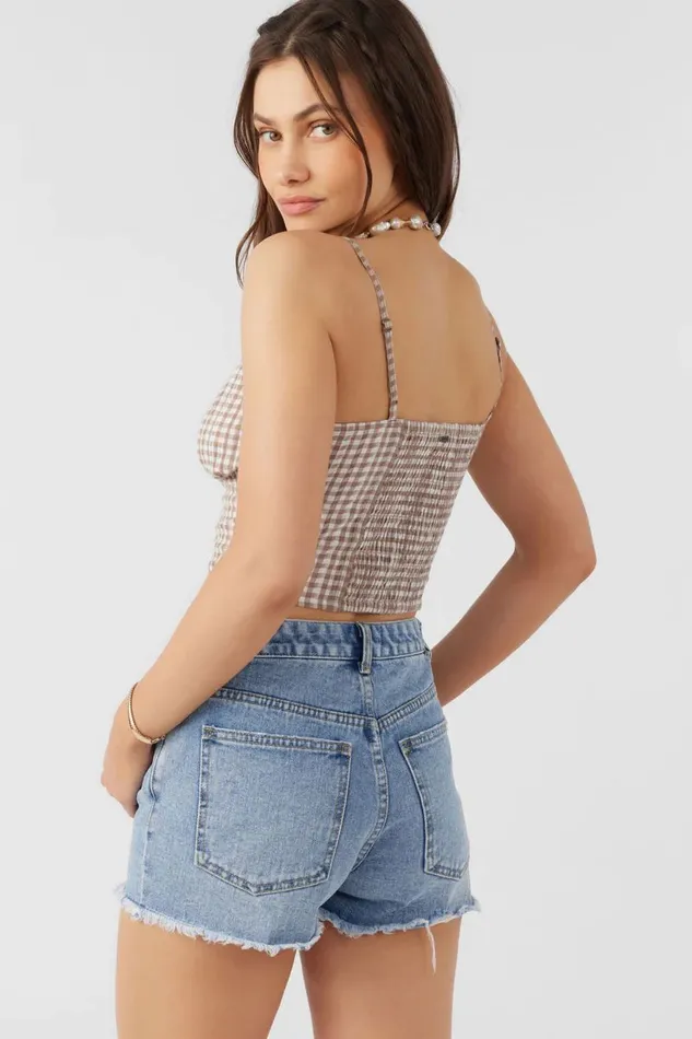 KALIA CECE GINGHAM TOP Deep Taupe Women O039NEILL Collections