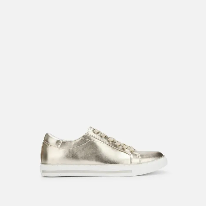 Kam Stripe Metallic Sneaker Shiny Light Gold Women Kenneth Cole Sneakers