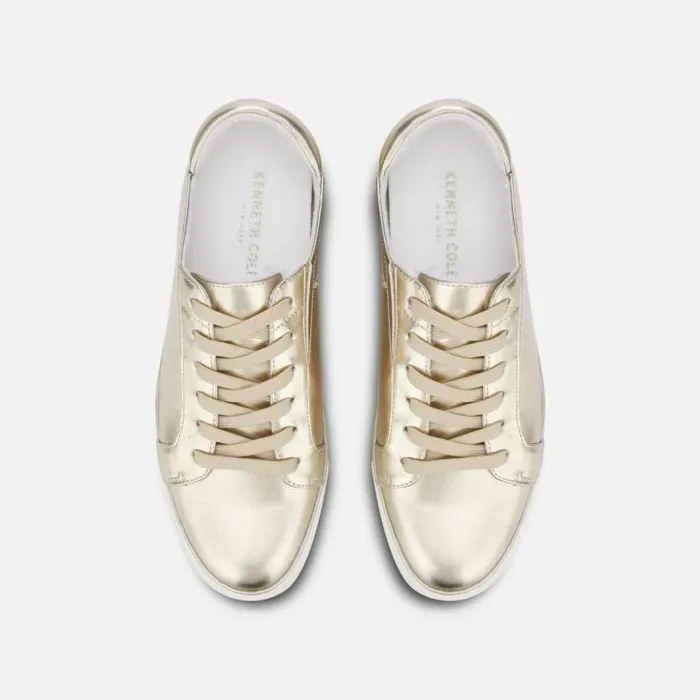 Kam Stripe Metallic Sneaker Shiny Light Gold Women Kenneth Cole Sneakers